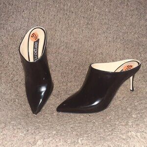 SERGIO ROSSI-GODIVA-Black Patent Leather Mules-Size 5.5-NWOB-MSRP 575$